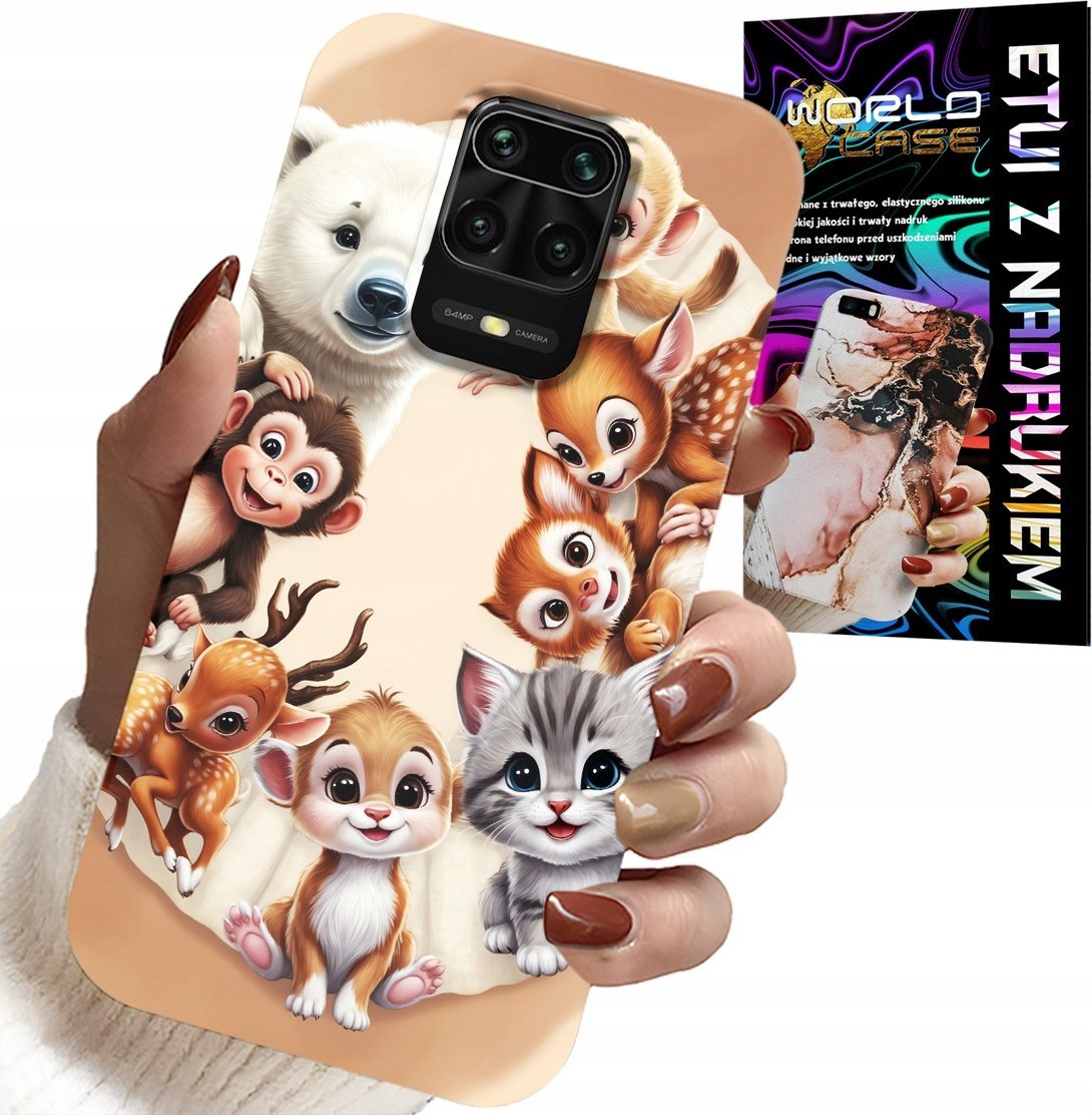 ETUI DO XIAOMI NOTE 9 PRO / 9S - PLECKI DLA DZIECI W ZWIERZĘTA LEŚNE CASE