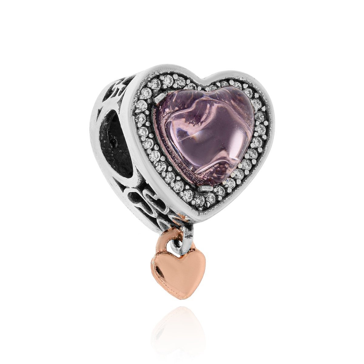 Srebrna zawieszka do bransoletki charms serce dla mamy pr. 925