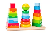 Układanki dla dzieci - Układanka Geometryczna 3 Wieże Do Układania - miniaturka - grafika 1