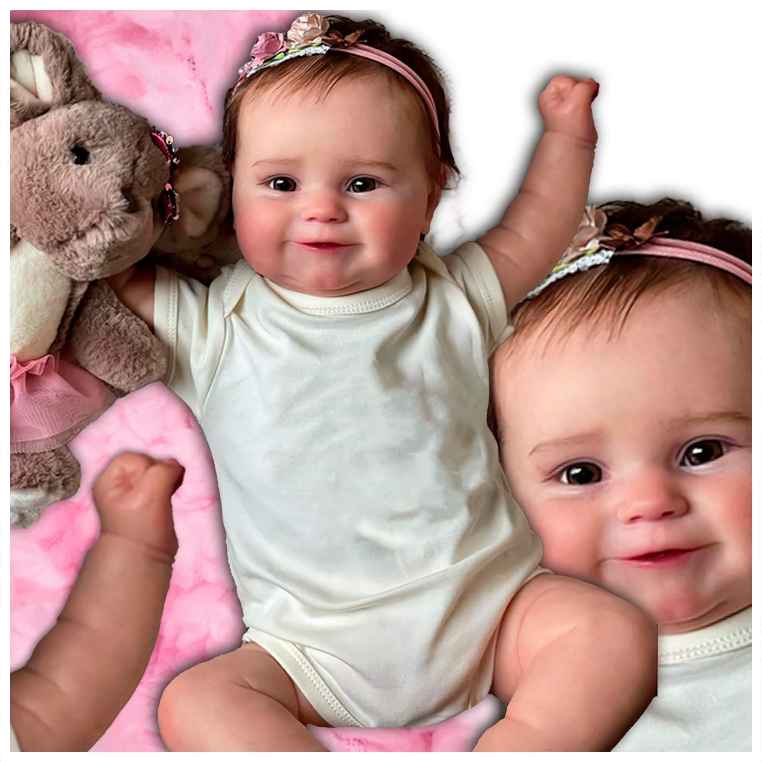 Lalka Reborn Jak Żywa Bobas Dziecko Dziewczynka Duża 50 cm jak prawdziwa