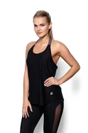 Koszulki i topy damskie - Koszulka damska sportowa z ozdobną gumą na plecach Adriana bokserka czarna  XL - miniaturka - grafika 1