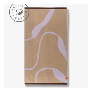Lawendowo-jasnobrązowy ręcznik kąpielowy z bawełny organicznej 70x133 cm Nova Arte – Mette Ditmer Denmark - Ręczniki - miniaturka - grafika 1