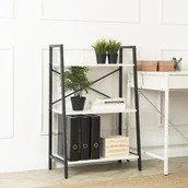 Regały - Regał Otwarty Niski VIOR do Salonu Biały/Czarny Metalowy na Zabawki Nowoczesny - miniaturka - grafika 1