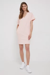 Sukienki - G-Star sukienka bawełniana kolor różowy mini prosta - grafika 1