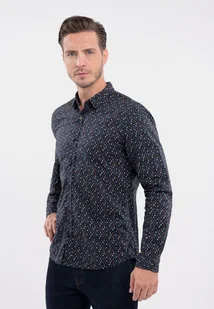 Wzorzysta koszula, Slim Fit, K-EVANS - Volcano - Koszule męskie - miniaturka - grafika 1