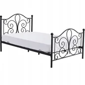 Łóżka - Łóżko Panama 120x200cm Czarne Klasyczne Sypialnia Metalowe - miniaturka - grafika 1