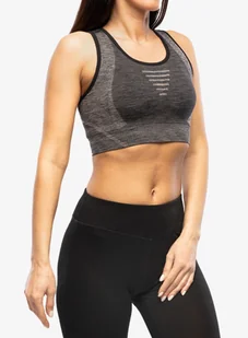 Biustonosz sportowy Smartwool Intraknit Racerback Bra - black heather - Bielizna sportowa damska - miniaturka - grafika 1