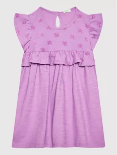 United Colors Of Benetton Sukienka letnia 31KAAV001 Fioletowy Regular Fit - Sukienki i spódniczki dla dziewczynek - miniaturka - grafika 1