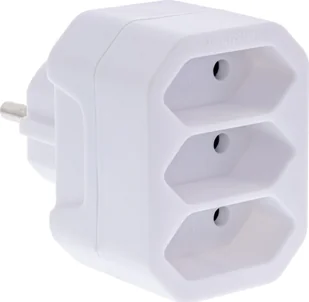 InLine® Steckdosenadapter, Schutzkontakt Stecker an 3x Eurobuchse, weiß - Kable - miniaturka - grafika 1