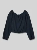 Bluzki dla dziewczynek - Bluzka z długim rękawem o kroju regular fit z dekoltem carmen - miniaturka - grafika 1