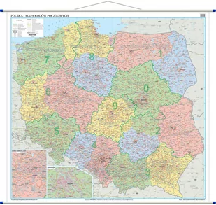 Polska mapa ścienna kody pocztowe 1:350 000, Eko-Graf - Mapy i plansze edukacyjne - miniaturka - grafika 1