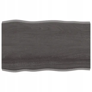 Blat ciemnobrązowy 100x60x(2-4) cm drewno z natur - Blaty meblowe i parapety okienne - miniaturka - grafika 1