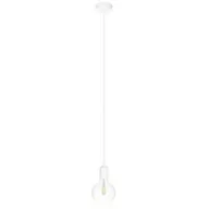 Lampy sufitowe - Biała lampa wisząca loft metal line pojedynczy zwis na kablu KOLOROWE KABLE - miniaturka - grafika 1