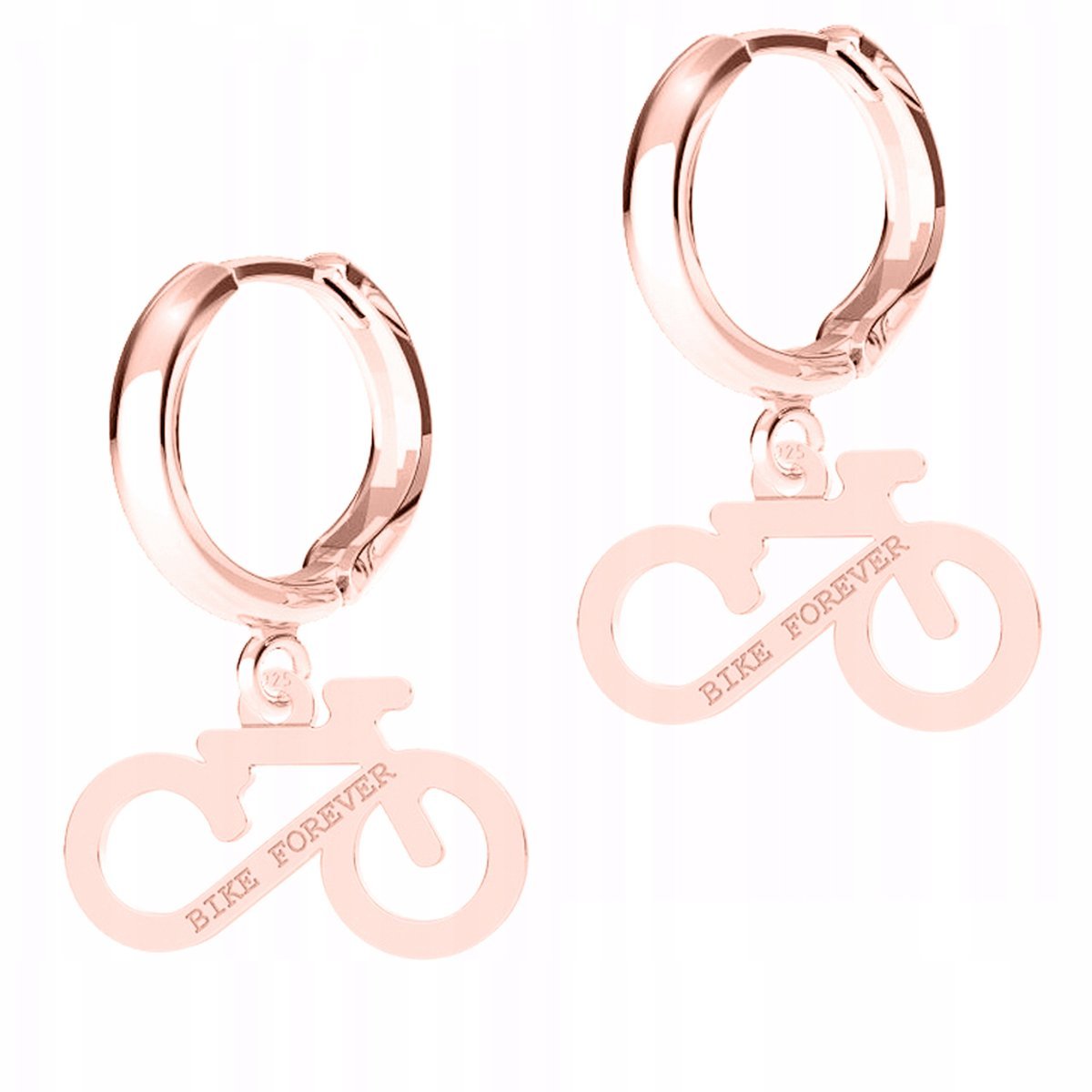 Kolczyki Pozłacane Blaszki z Rowerami Bike Rower Rowerki SREBRO 925