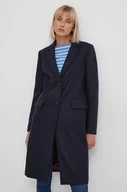 Płaszcze damskie - Tommy Hilfiger płaszcz wełniany kolor granatowy przejściowy - miniaturka - grafika 1