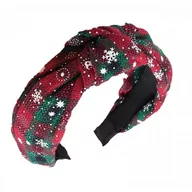 <p>Szeroka opaska do włosów z węzłem - z motywami świątecznymi.</p><p>Kolor : czerwony w kratę</p>