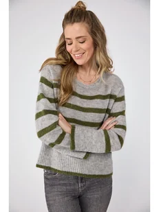 LIEBLINGSSTÜCK Sweter w kolorze zielono-szarym - Swetry damskie - miniaturka - grafika 1
