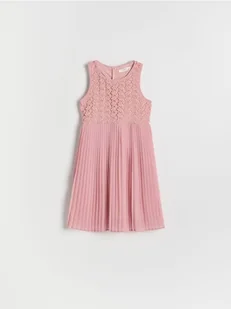 Reserved - Sukienka z koronkową górą - różowy - Sukienki i spódniczki dla dziewczynek - miniaturka - grafika 1