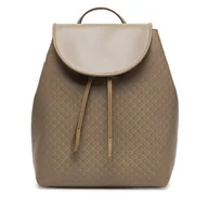 Plecaki - Calvin Klein Plecak Emblem Aop Flap Backpack LV04F3271G Beżowy - miniaturka - grafika 1