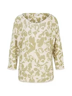 Swetry damskie - TOM TAILOR Damski sweter ze wzorem 1030363, 29283 - Green Floral Knit Design, XXL - miniaturka - grafika 1