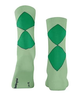Burlington Kobiety Skarpety Darlington W SO Bawełna z wzorem 1 Para, Zielony (Quiet Green 7378), 36-41 - Skarpetki damskie - miniaturka - grafika 1