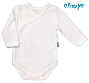 BODY DŁUGI RĘKAW BIAŁE BASIC 010 02 ECRU NICOL 52 - Body dla niemowląt - miniaturka - grafika 1