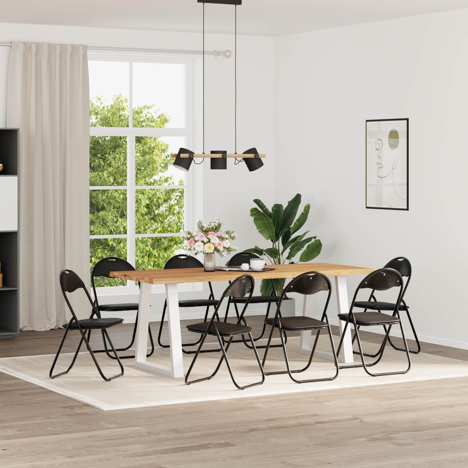 vidaXL vidaXL Krzesło składane 8 pcs Czarny 48 x 43,5 x 81 cm