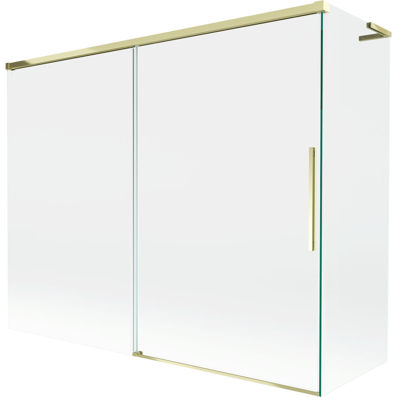 Mexen Rox L parawan nawannowy 2-skrzydłowy rozsuwany 190 + 80 x 150 cm, transparent, złoty - 8C9L-190-080-50-00