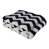 Koce - Czarno-biała bawełniana narzuta Homemania Decor Cozy, 130x170 cm - miniaturka - grafika 1