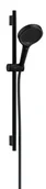 Zestawy prysznicowe - Hansgrohe Rainfinity - Zestaw głowicy prysznicowej, drążka i węża, 3 strumienie, czarny mat 28745670 - miniaturka - grafika 1