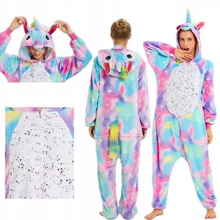 Bielizna nocna - Piżama Kigurumi Kostium Onesie Jednorożec Cekiny Przebranie Kombinezon M - grafika 1