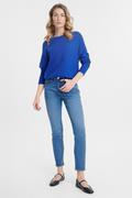 Spodnie damskie - Granatowe jeansy typu skinny - Greenpoint - miniaturka - grafika 1