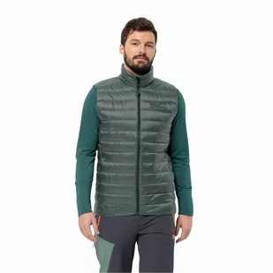 Męska kamizelka puchowa Jack Wolfskin PILVI DOWN VEST M hedge green - S - Kamizelki męskie - miniaturka - grafika 1