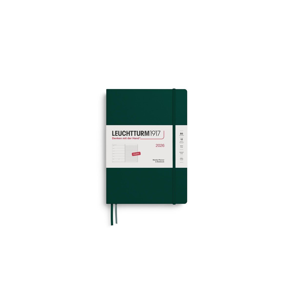 KALENDARZ TYGODNIOWY Z NOTATNIKIEM LEUCHTTURM1917 COMPOSITION (B5) 2026 FOREST GREEN