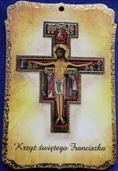 Ikony i obrazy sakralne - Obrazek na desce - Krzyż Św. Franciszka - miniaturka - grafika 1