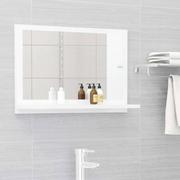 Lustra - vidaXL Lumarko Lustro łazienkowe, białe, wysoki połysk, 60x10,5x37 cm, płyta 804568 - miniaturka - grafika 1