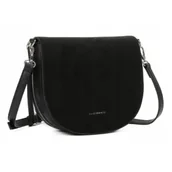 Torebki damskie - Czarna Pojemna Damska LISTONOSZKA LUIGISANTO 1 Komorowa z paskiem - miniaturka - grafika 1