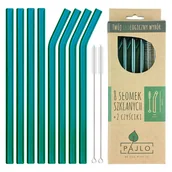 Słomki do napojów - Słomki szklane, 8 sztuk, cyjan - miniaturka - grafika 1