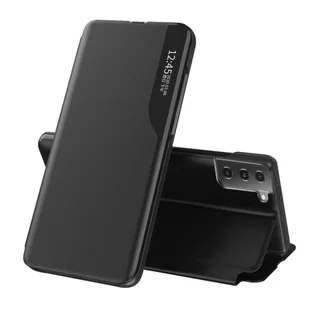 Eco Hurtel Leather View Case elegancki futerał etui z klapką i funkcją podstawki Samsung Galaxy S21+ 5G (S21 Plus 5G) czarny - Etui i futerały do telefonów - miniaturka - grafika 1