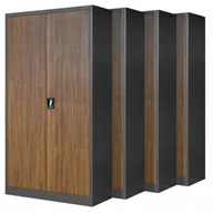 Szafy - Zestaw SET Szaf Metalowych Eco Design 4 x JAN NOWAK Model JAN 900x1850x400 Biurowa Szafka Na Akta: Antracyt/Orzech, Duża Szafa Do Biura, Na Dokument.. - miniaturka - grafika 1
