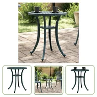 Stoły ogrodowe - The Living Store Stolik ogrodowy - zielony - Ø48x53 cm - odlewane aluminium - Stół - miniaturka - grafika 1