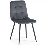 Krzesła - Krzesło tapicerowane szare ZOFIA (DC-6401) / welur szary - miniaturka - grafika 1