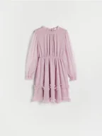 Sukienki i spódniczki dla dziewczynek - Reserved - Tiulowa sukienka z perełkami - fioletowy - miniaturka - grafika 1