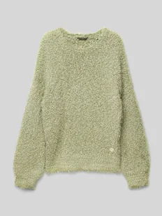 Sweter z dzianiny z prążkowanymi wykończeniami - Swetry dla dziewczynek - miniaturka - grafika 1