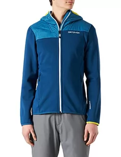 Ortovox Męska bluza z kapturem polarowa Plus, petrol, XL, Benzynowy niebieski, XL - Bluzy męskie - miniaturka - grafika 1