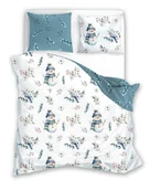 Pościel - POŚCIEL bawełniana Zimowi przyjaciele/niebieska - 160x200 - 3 cz. - miniaturka - grafika 1