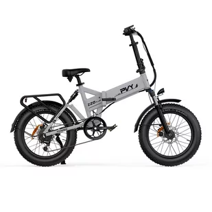Rower Elektryczny PVY Z20 Plus 500 - Moc 250W Bateria 48V14.5AH Zasięg 100KM Hamulec Tarczowy Mechaniczny - Szary - Rowery elektryczne - miniaturka - grafika 1