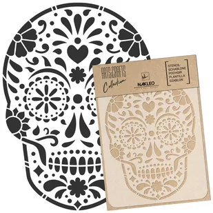 szablon malarski scrapbooking &#8211; craft // DIA DE LOS MUERTOS &#8211; CZASZKA MEKSYKAŃSKA - A3 (30x42cm) - Scrapbooking - miniaturka - grafika 1