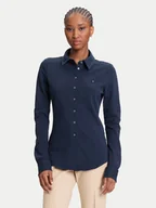 Koszule damskie - Tommy Hilfiger Koszula 1985 WW0WW43528 Granatowy Slim Fit - miniaturka - grafika 1