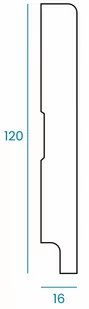 Listwa przypodłogowa mdf lakierowana Premium - Wodoodporny izolant (Trio 120x16) - Listwy przypodłogowe - miniaturka - grafika 2